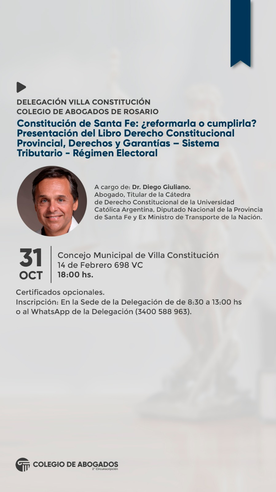 Constitución de Santa Fe: ¿reformarla o cumplirla?– Presentación del Libro Derecho Constitucional Provincial, Derechos y Garantías – Sistema Tributario – Régimen Electoral - 31/10/2024